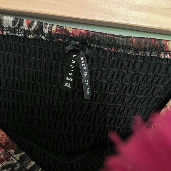 Sheer flowy leopard print floral dress that converts to a long skirt size XL - Picture 11 of 11